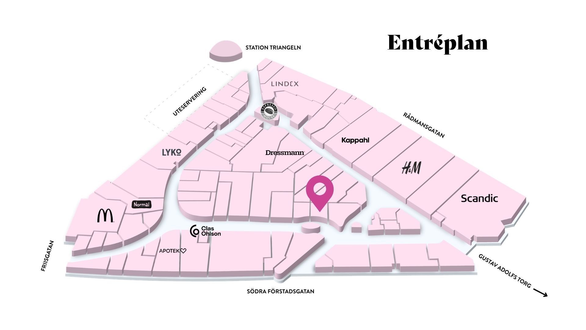 HK Barbershop i Triangelns köpcentrum, Malmö – karta till barbershop herrfrisör.