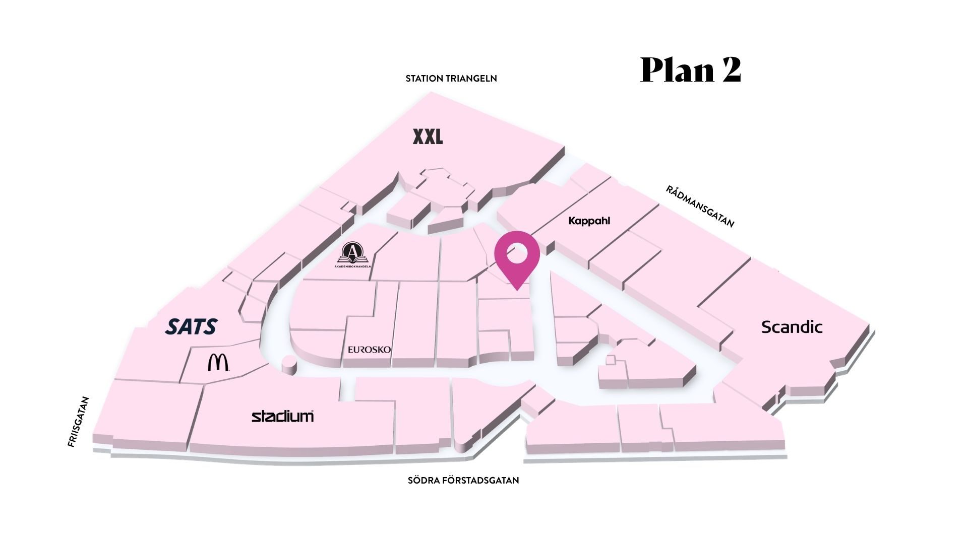 Spelgalaxen i Triangelns köpcentrum, Malmö – karta till spelbutik.