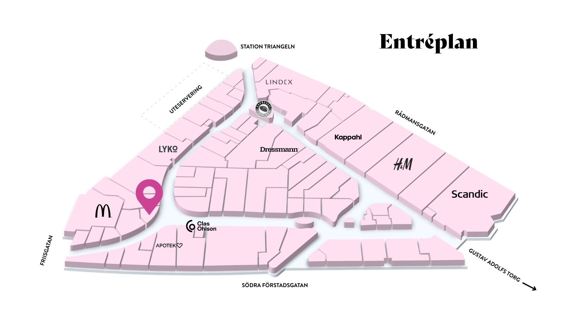 Telenor i Triangelns köpcentrum, Malmö – karta till mobiloperatör.