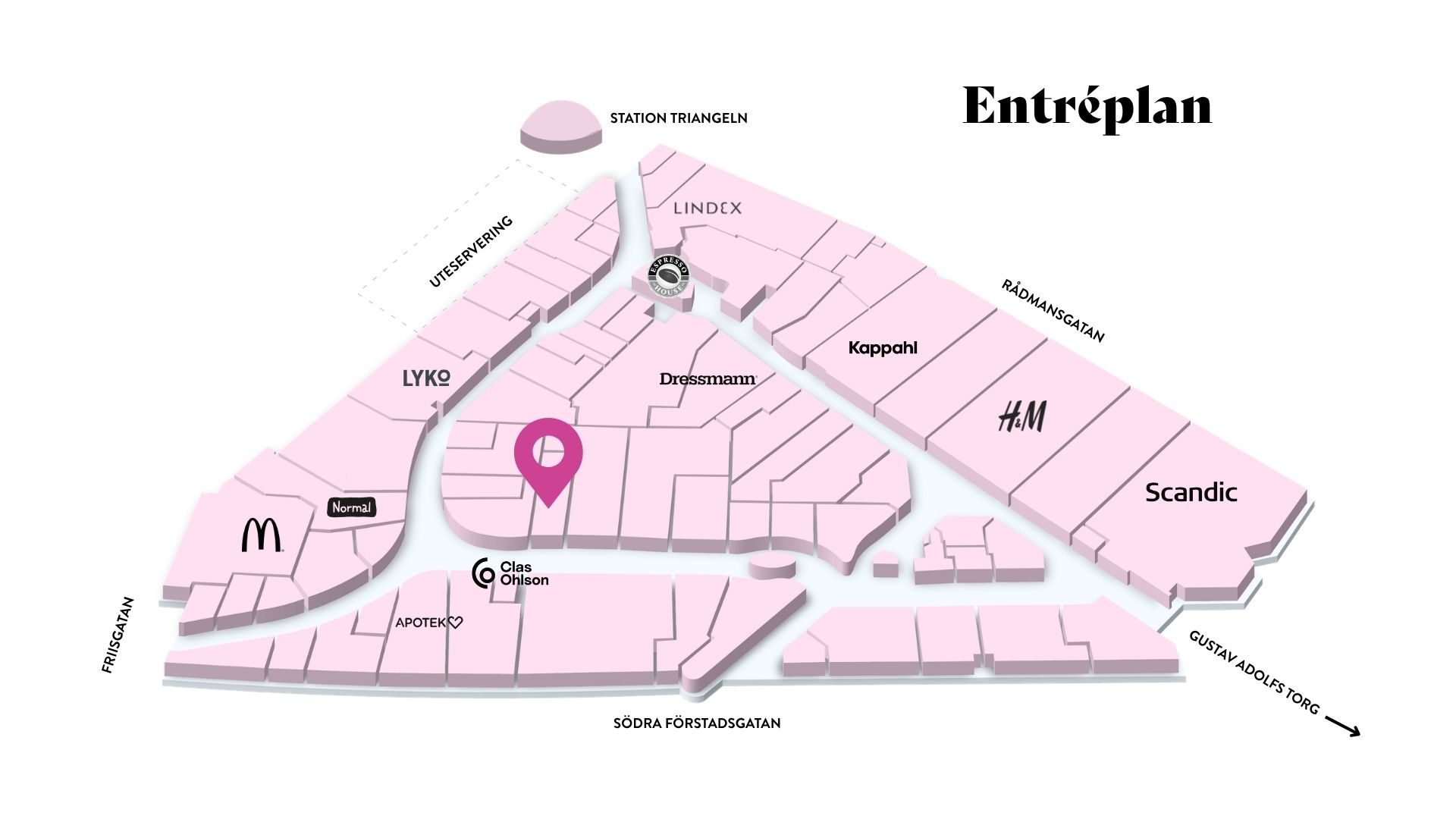 Telia i Triangelns köpcentrum, Malmö – karta till mobiloperatör.